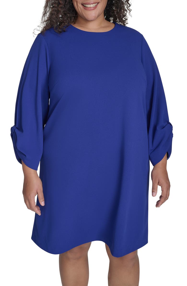 Calvin Klein Bow Split Sleeve Shift Dress, Alternate, color, Ultramarine