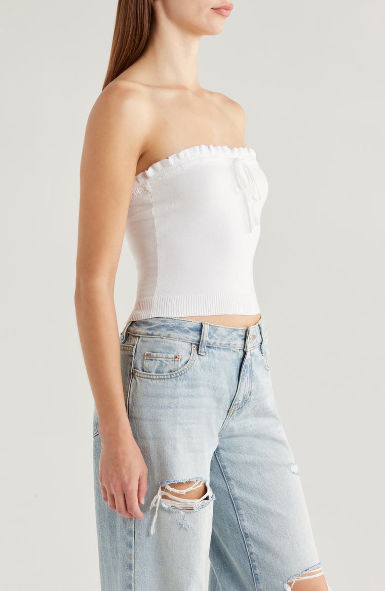 PacSun Ruffle Edge Knit Tube Top, Alternate, color, 