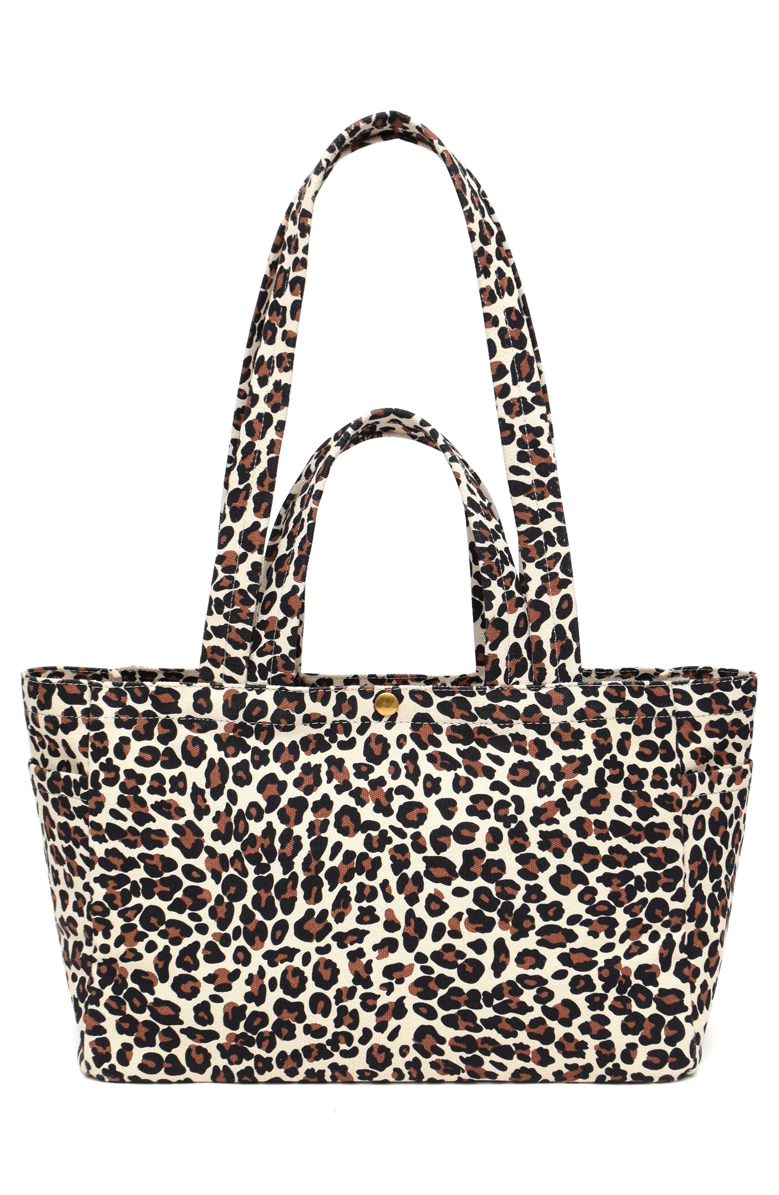 Sienna Leopard Print Cotton Tote, Alternate, color, LEOPARD