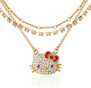 Hello Kitty Double Chain Necklace with Crystal Embellished Charm