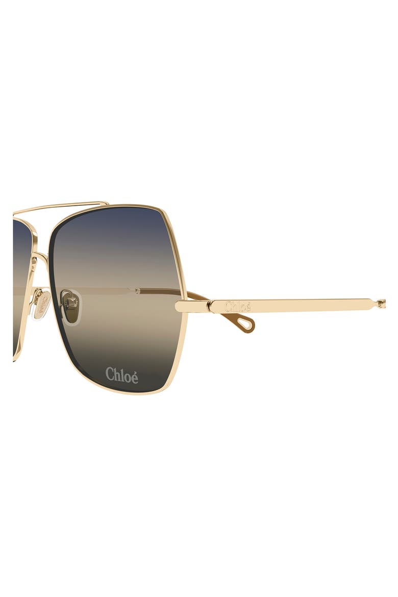 62mm Oversize Gradient Rectangular Sunglasses, Alternate, color, GOLD BLACK