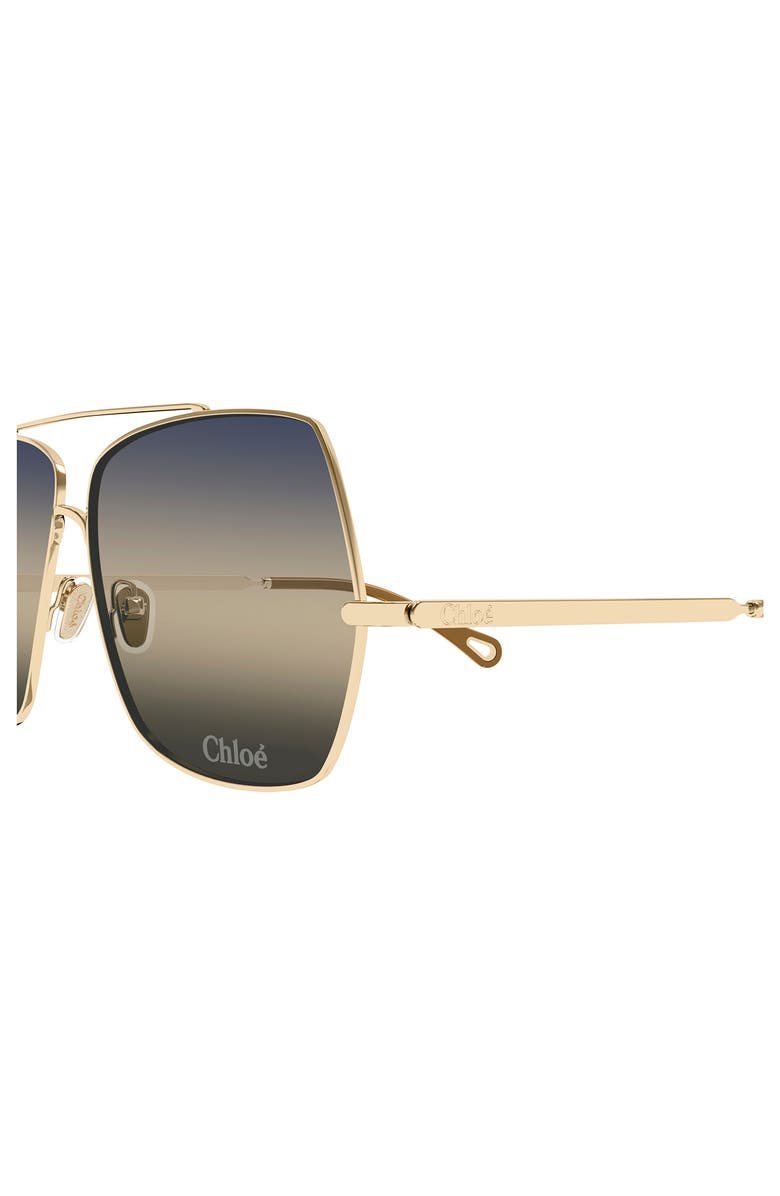 Chloé 62mm Oversize Gradient Rectangular Sunglasses, Alternate, color, 
