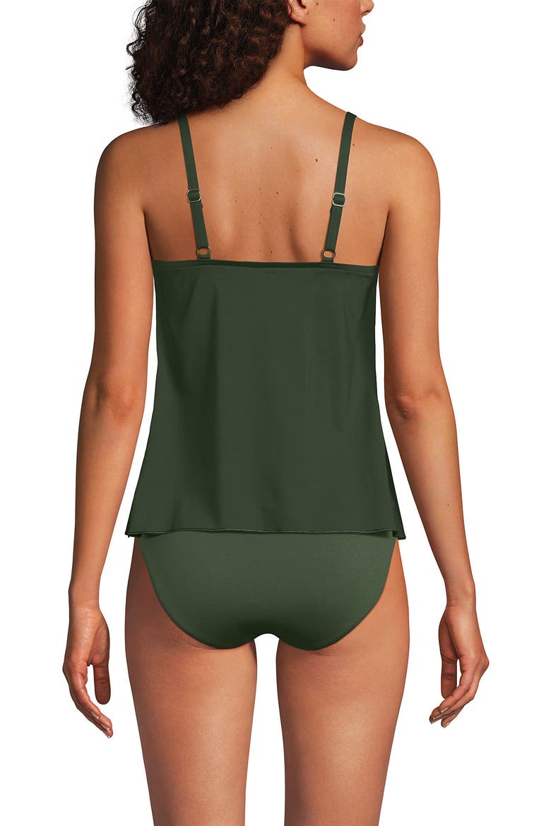 Plus Size DD-Cup Tulip Hem Tankini Top, Alternate, color, Rich Olive Green