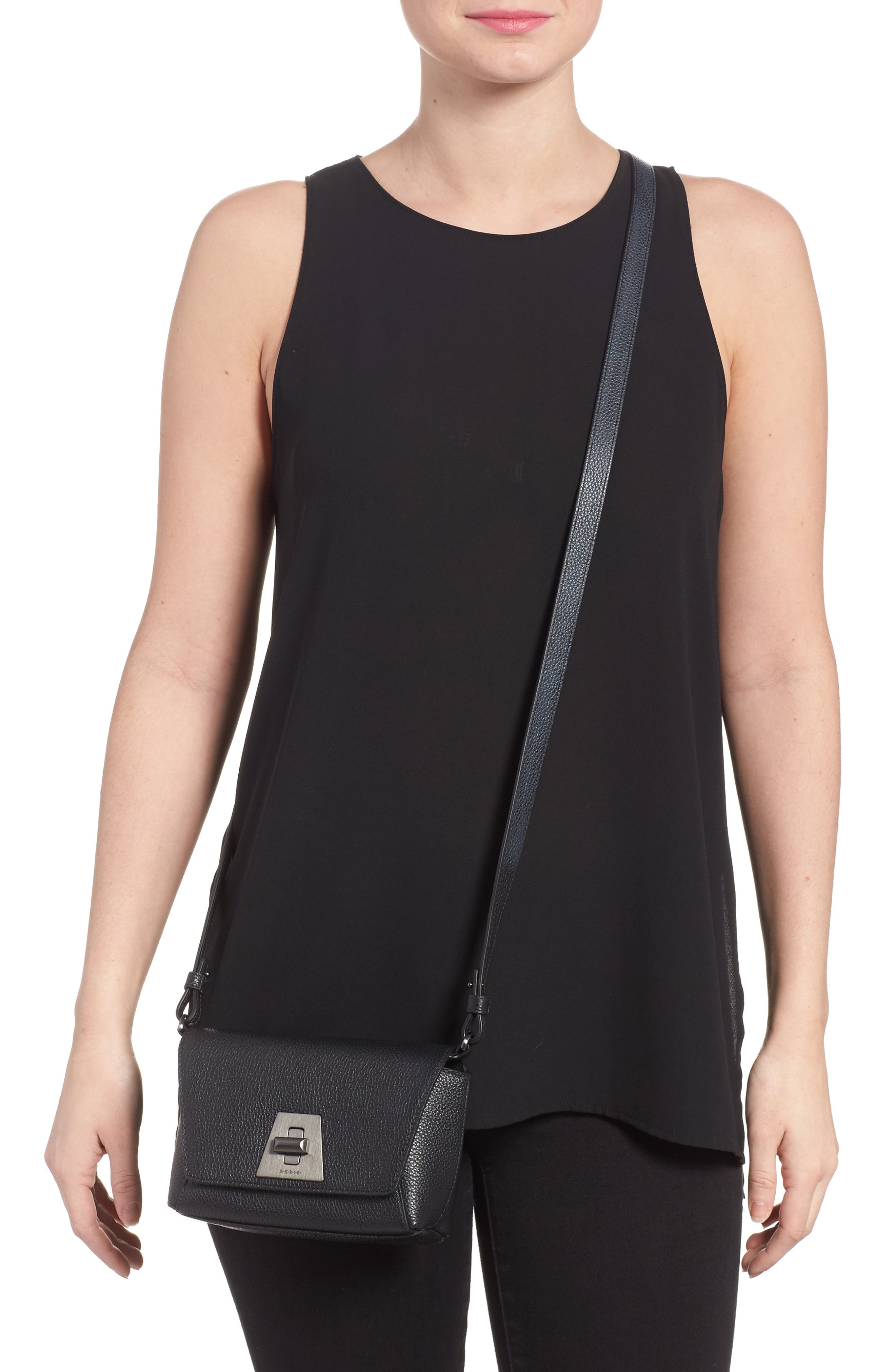 Akris Little Anouk Leather Crossbody Bag, Alternate, color, 