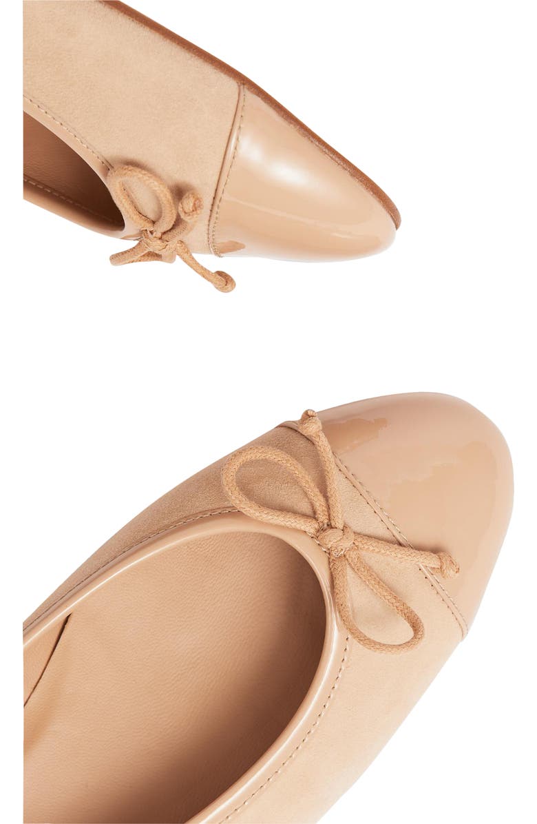 LK Bennett Kara Cap Toe Ballet Flat, Alternate, color, Almond