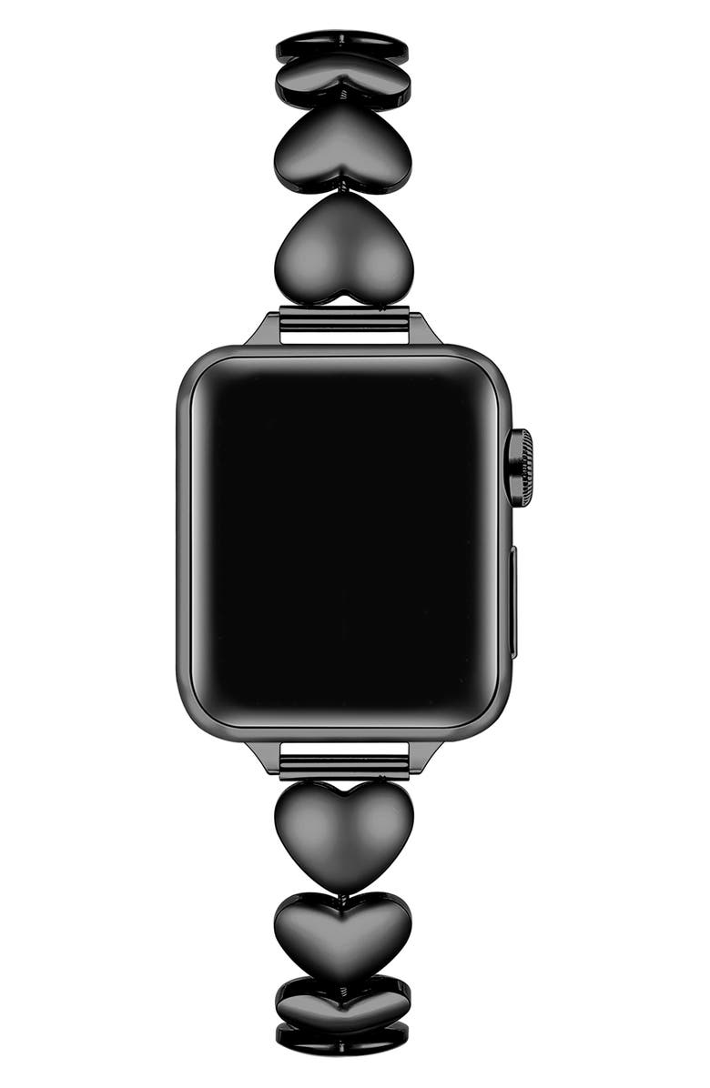 The Posh Tech Lover Heart Apple Watch<sup>®</sup> Watchband, Alternate, color, Black