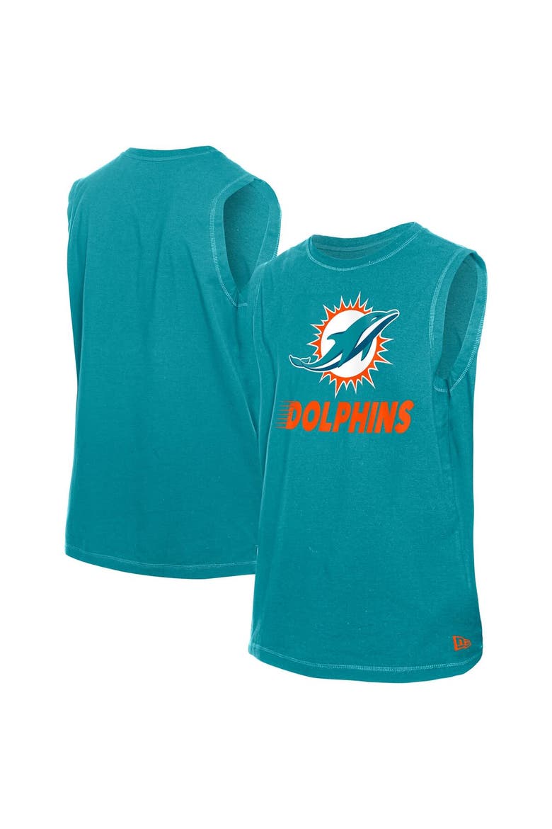 Men's New Era  Aqua Miami Dolphins Leisure Collection Tank Top, Main, color, Aqua