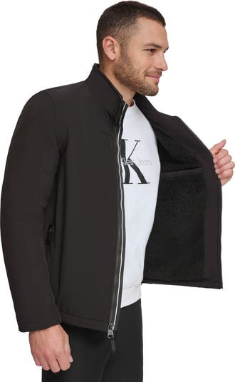 Faux Shearling Lined Soft Shell Jacket