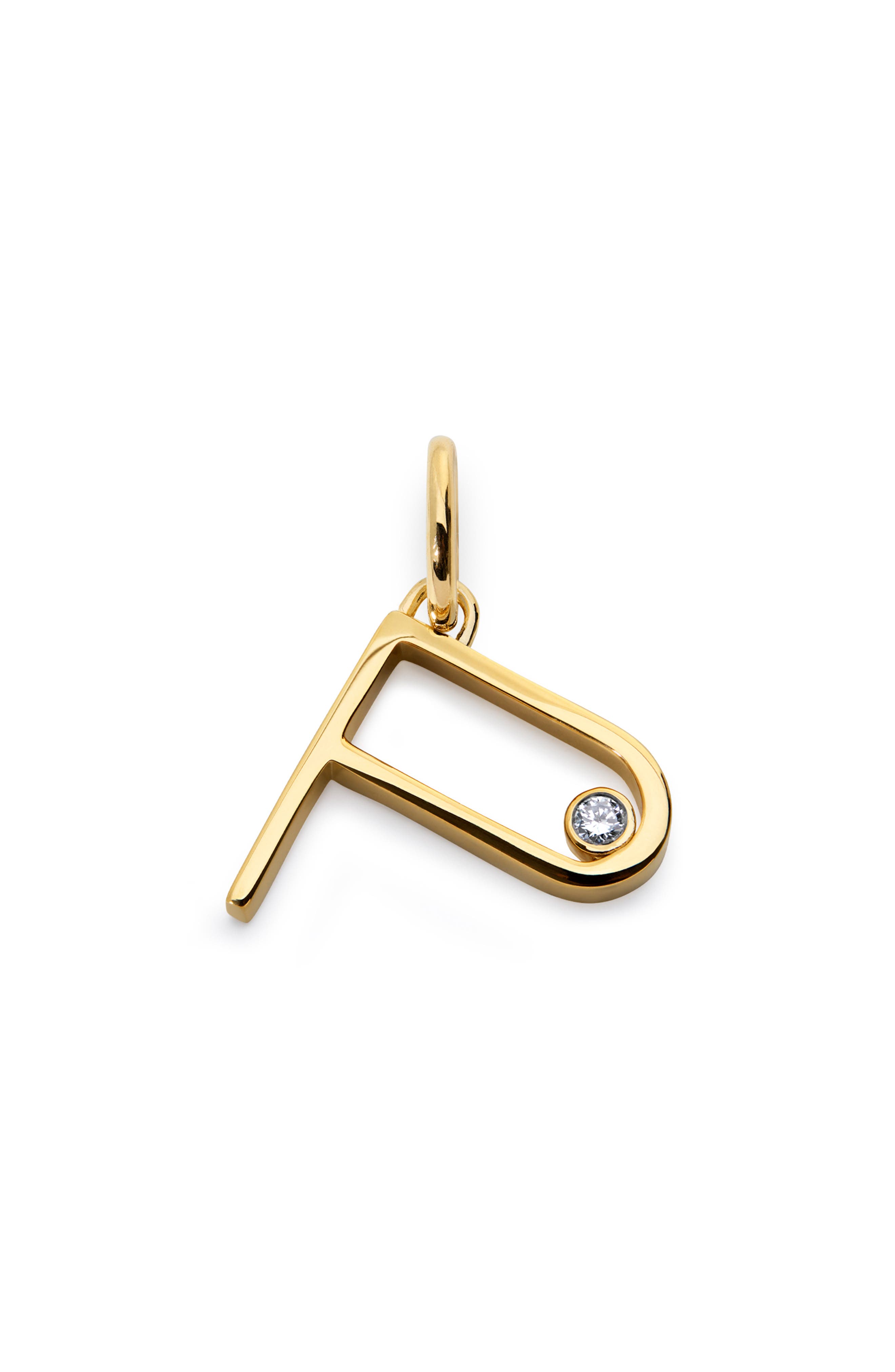 18K GOLD VERMEIL / DIAMOND P