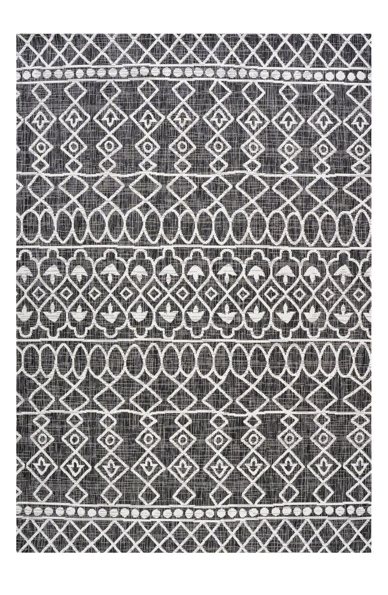 JONATHAN Y Kafel Bohemian Indoor/Outdoor Area Rug, Alternate, color, Black/Ivory