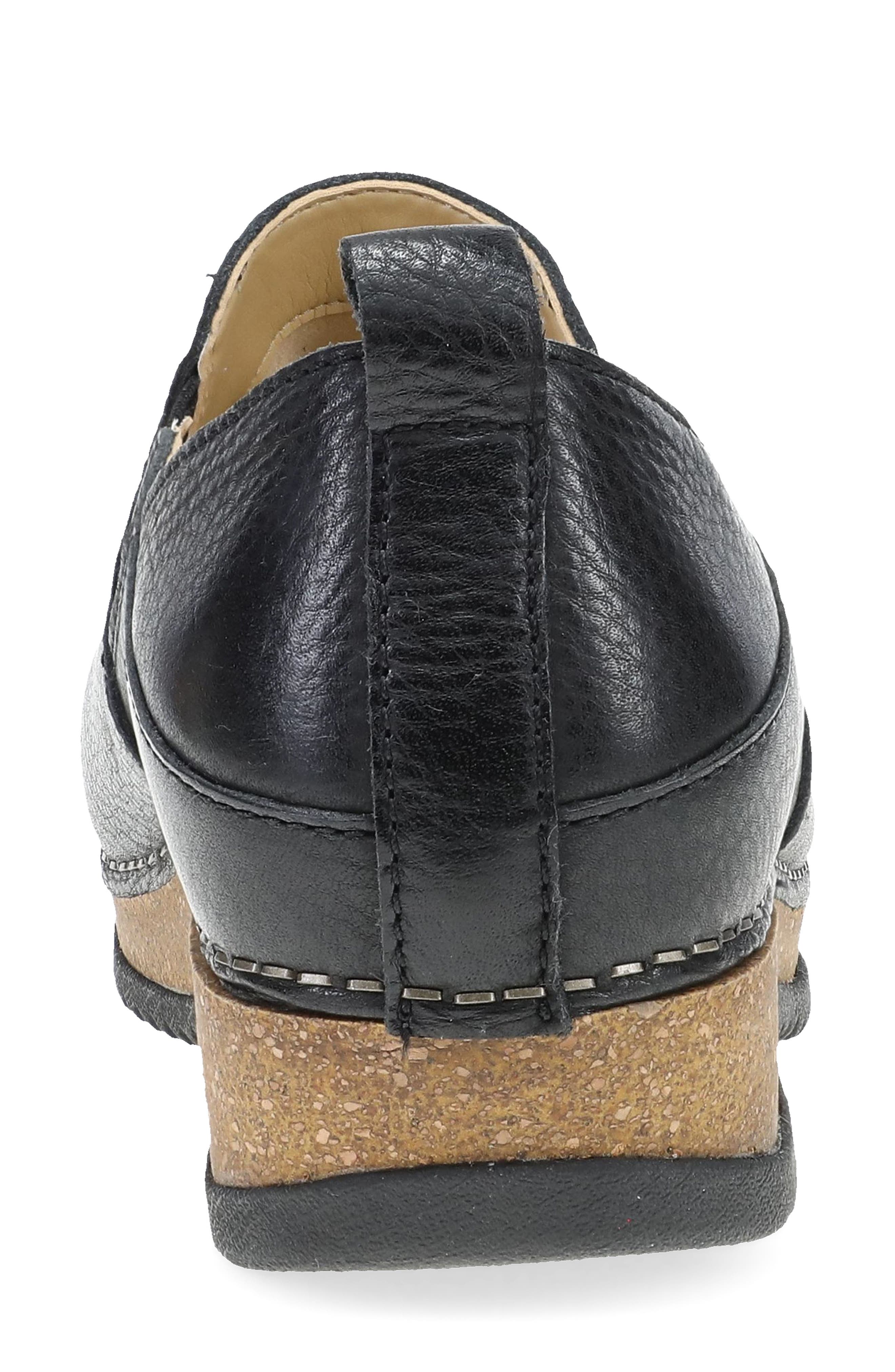 Dansko Meara Milled Leather Clog, Alternate, color, Black