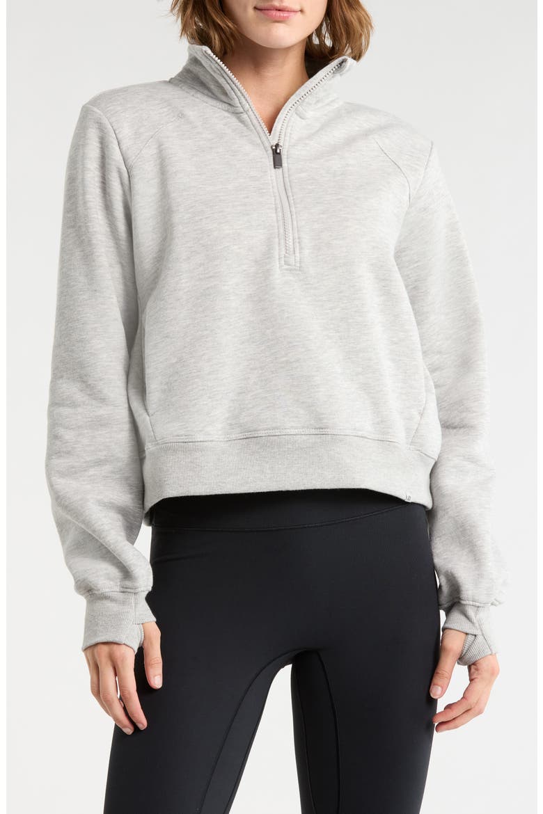 Onyx Half Zip Pullover, Main, color, HEATHER GREY