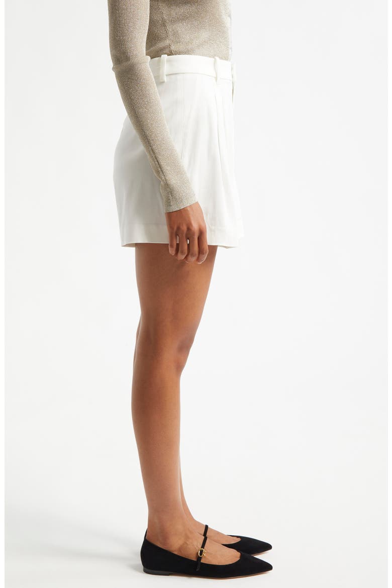 Charles Pleated High Waist Shorts, Alternate, color, WHITE