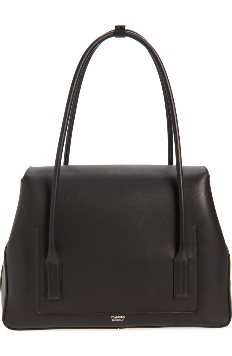 TOM FORD Medium Leather Shoulder Bag, Alternate, color, Black