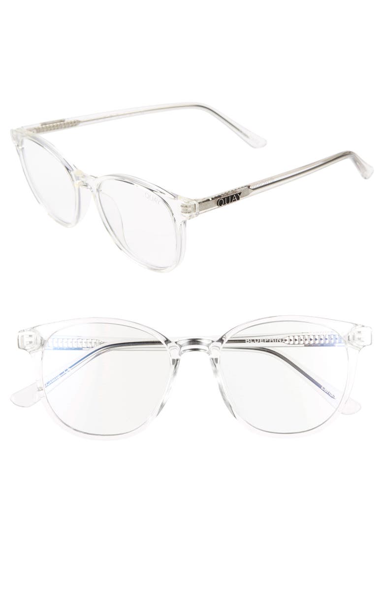 QUAY Australia Blueprint 48mm Blue Light Filtering Glasses, Main, color, Clear/ Clear Blue Light