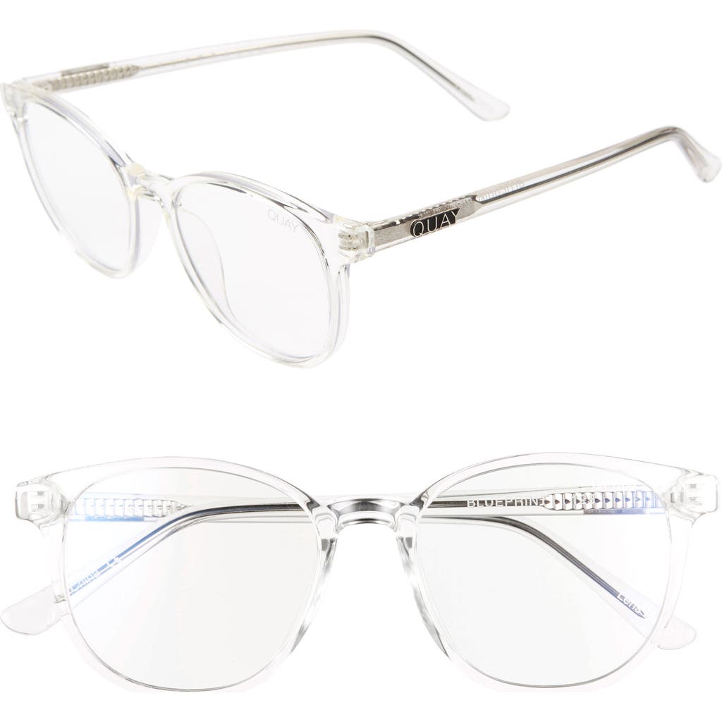 Quay Australia Blueprint 48mm Blue Light Filtering Glasses In White