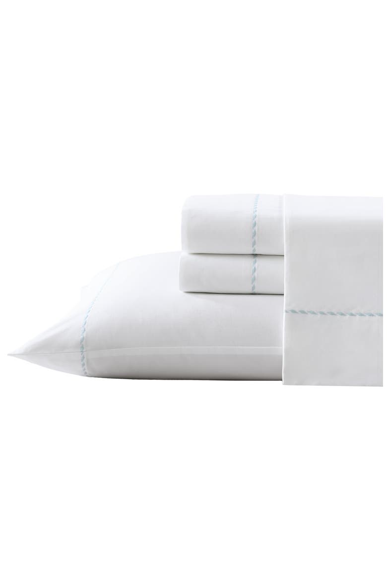 Solid Percale Cotton Sheet Set, Main, color, OCEAN GREEN