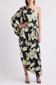 Hutch One-Shoulder Single Long Sleeve Cocktail Dress