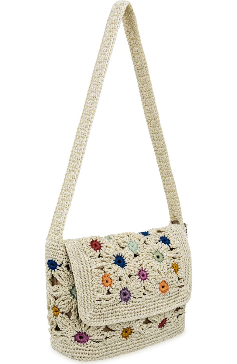 The Sak Marlow Crochet Flap Shoulder, Alternate, color, Natural Multi Flower