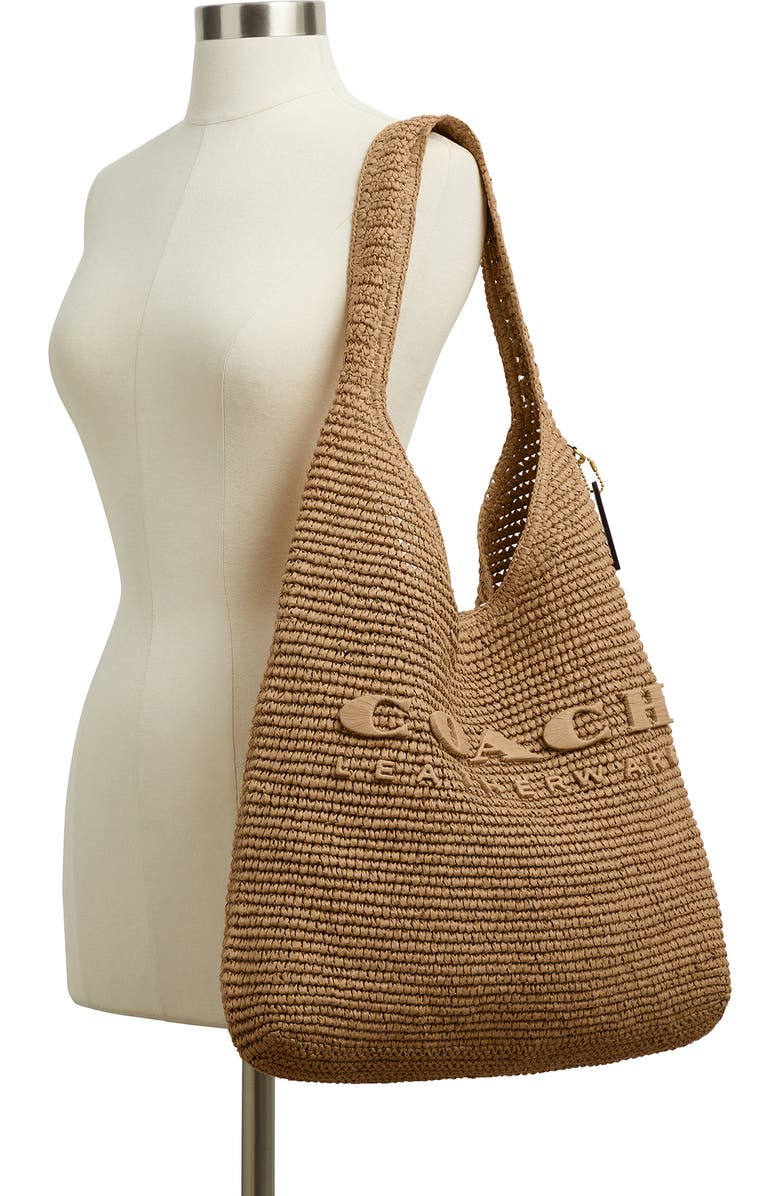 COACH Brooklyn 39 Straw Shoulder Bag, Alternate, color,