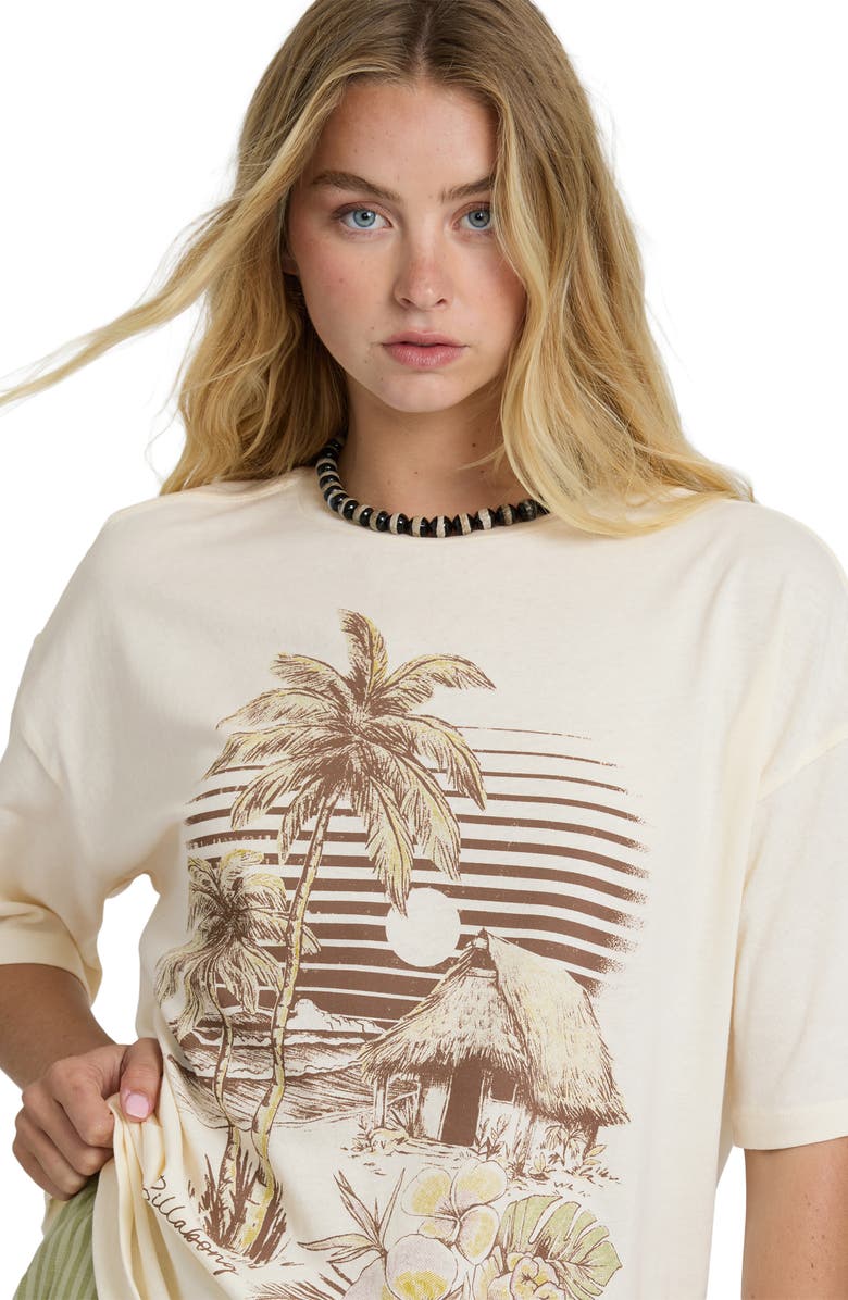 Billabong Will Find Me Here Oversize Cotton Graphic T-Shirt, Alternate, color, White Cap