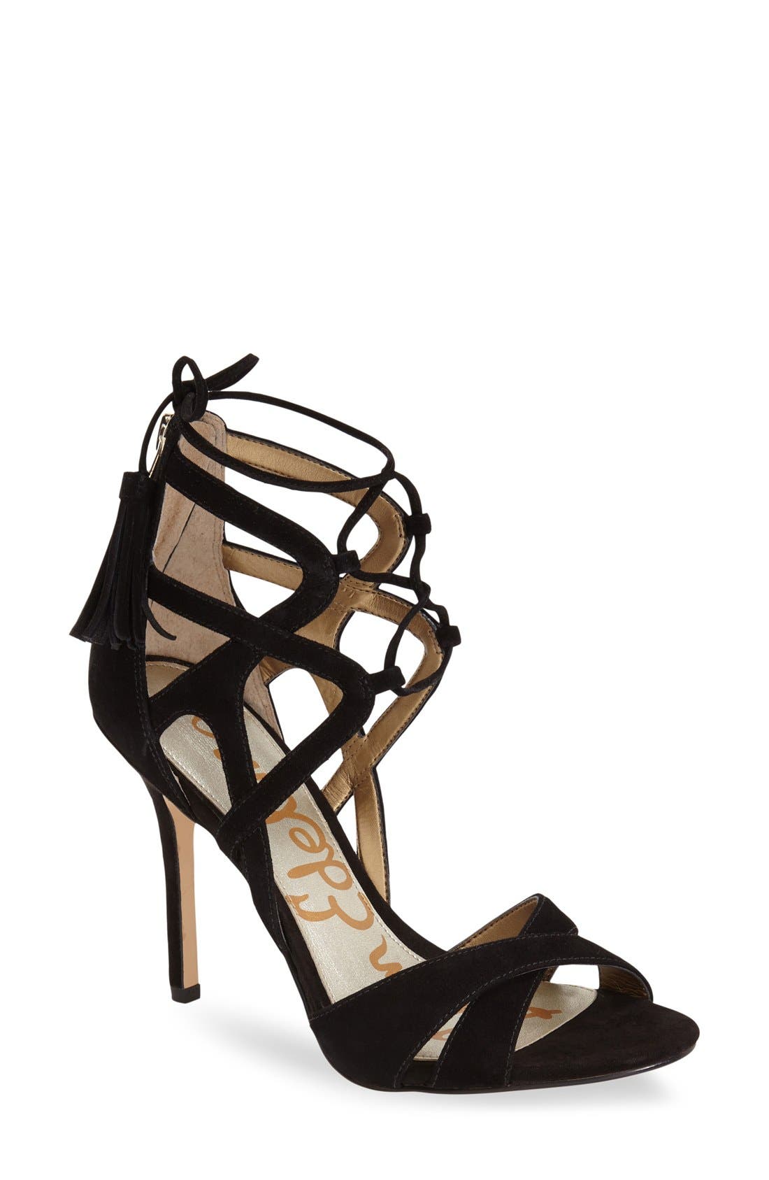 Sam Edelman 'Azela' Tasseled Lace-Up Sandal, Main, color, 