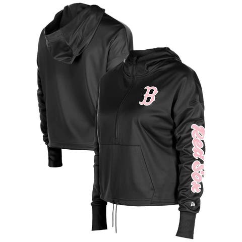 Women's New Era Black Boston Red Sox Half-Zip Hoodie