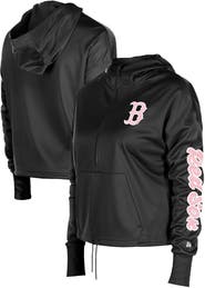 New Era Women's New Era Black Boston Red Sox Half-Zip Hoodie