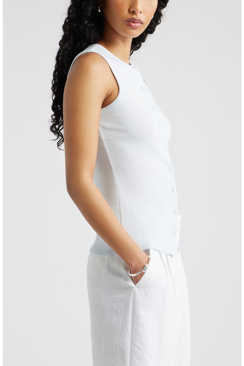 Rib Button-Up Tank, Alternate, color, BLUE BREEZE