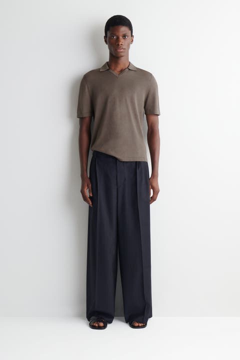 Pleated Relaxed-fit Wide-leg Pants