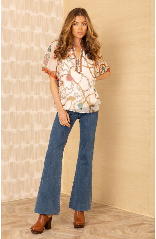 Hale Bob Hana Chiffon Top In Blue
