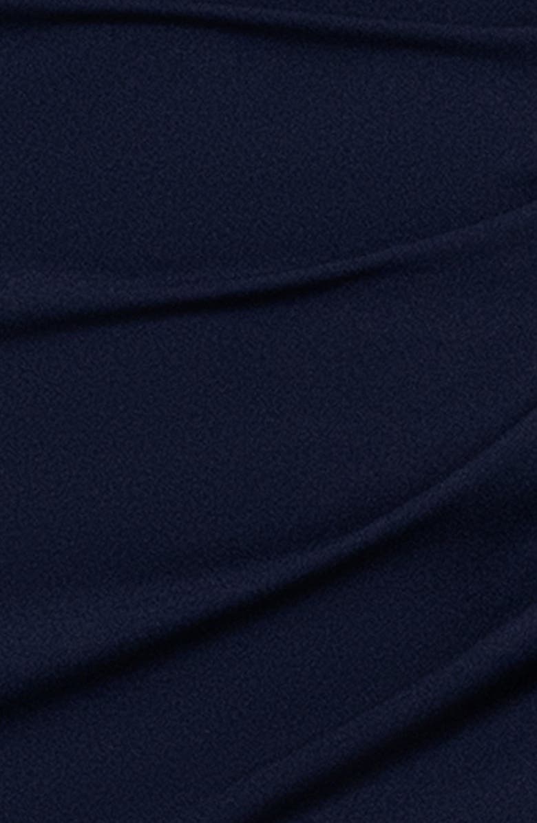 Betsy & Adam Off the Shoulder Long Sleeve Scuba Crepe Gown, Alternate, color, Navy