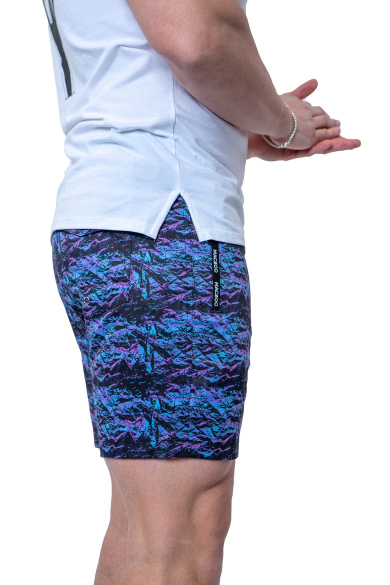 Swim Lion Purple Texture Swim Trunks, Alternate, color, BLACK
