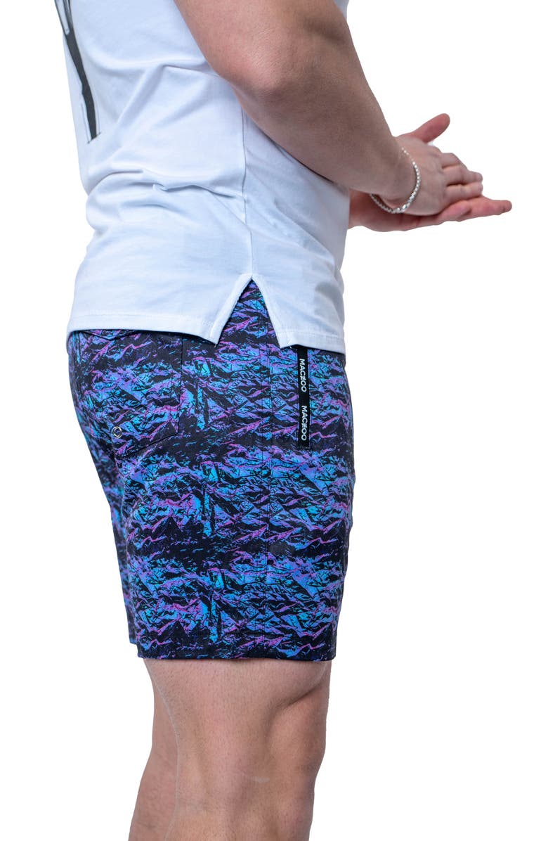 Maceoo Swim Lion Purple Texture Swim Trunks, Alternate, color, Black