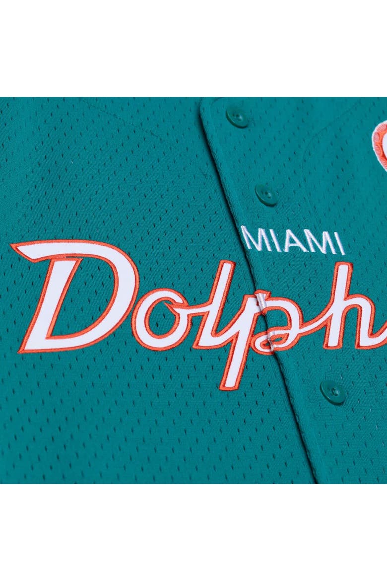 Men's Mitchell & Ness  Aqua Miami Dolphins Head Coach Mesh Full-Button Fashion Jersey, Alternate, color, Aqua