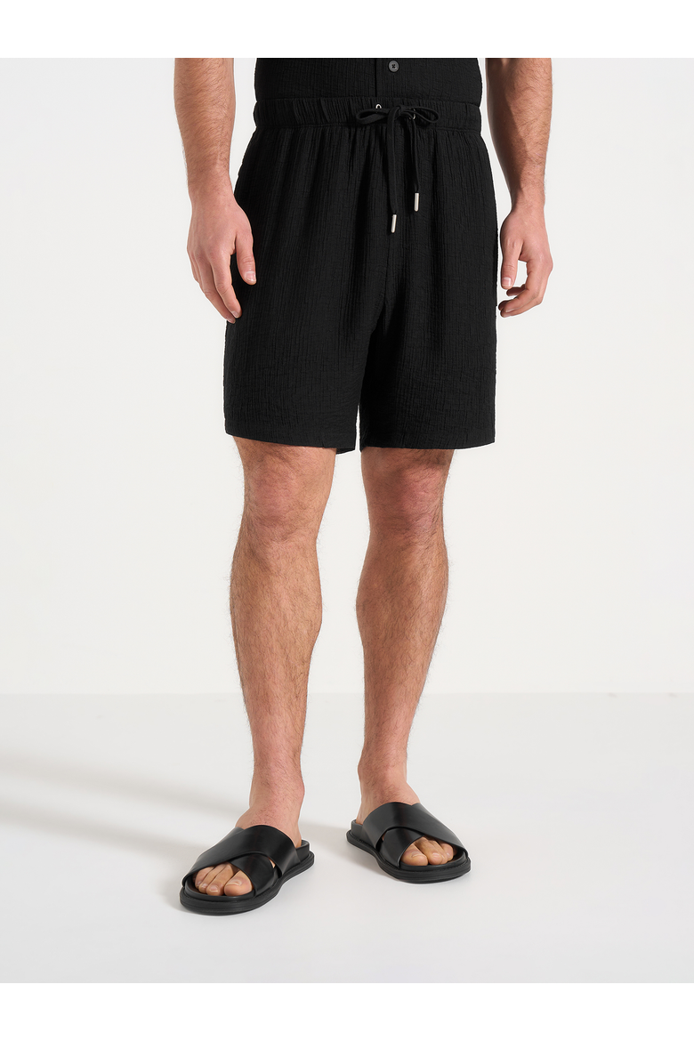 Ari Unisex Textured Shorts, Alternate, color, Black