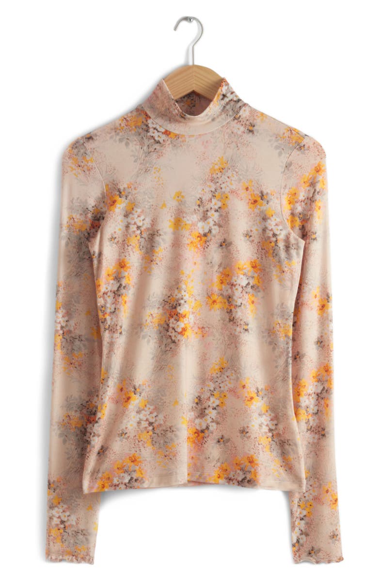 
Other Stories Floral Mock Neck Top, Alternate, color, Beige Dusty Light
