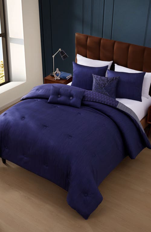 Bebejan Blue Denim Patchwork 5-piece Comforter Set In Blue