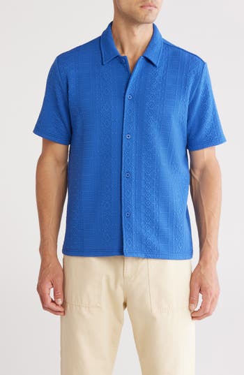 Fleece Factory Geometric Jacquard Button-up Shirt