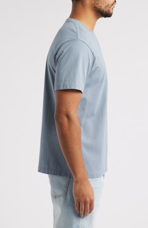 Frame Mens Smoky Blue Logo Embroidered Cotton T-shirt In Smoky Blue