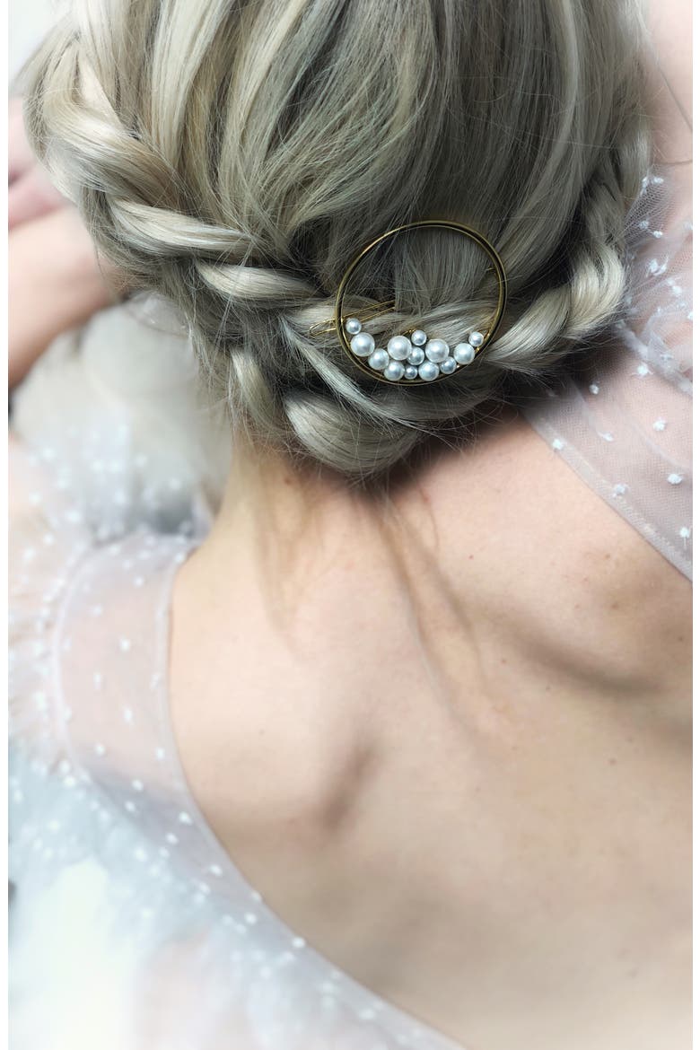 Ocean Pearl Ring Barrette, Alternate, color, 14K GOLD