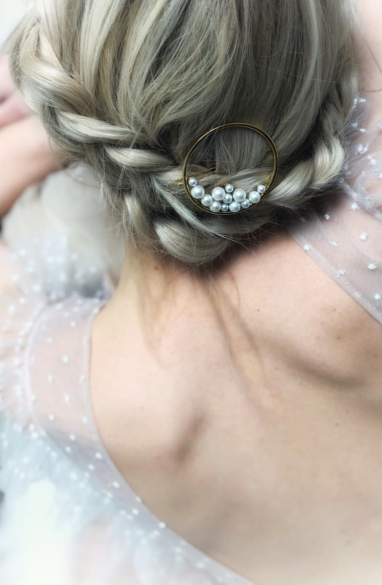 LELET NY Ocean Pearl Ring Barrette, Alternate, color, 