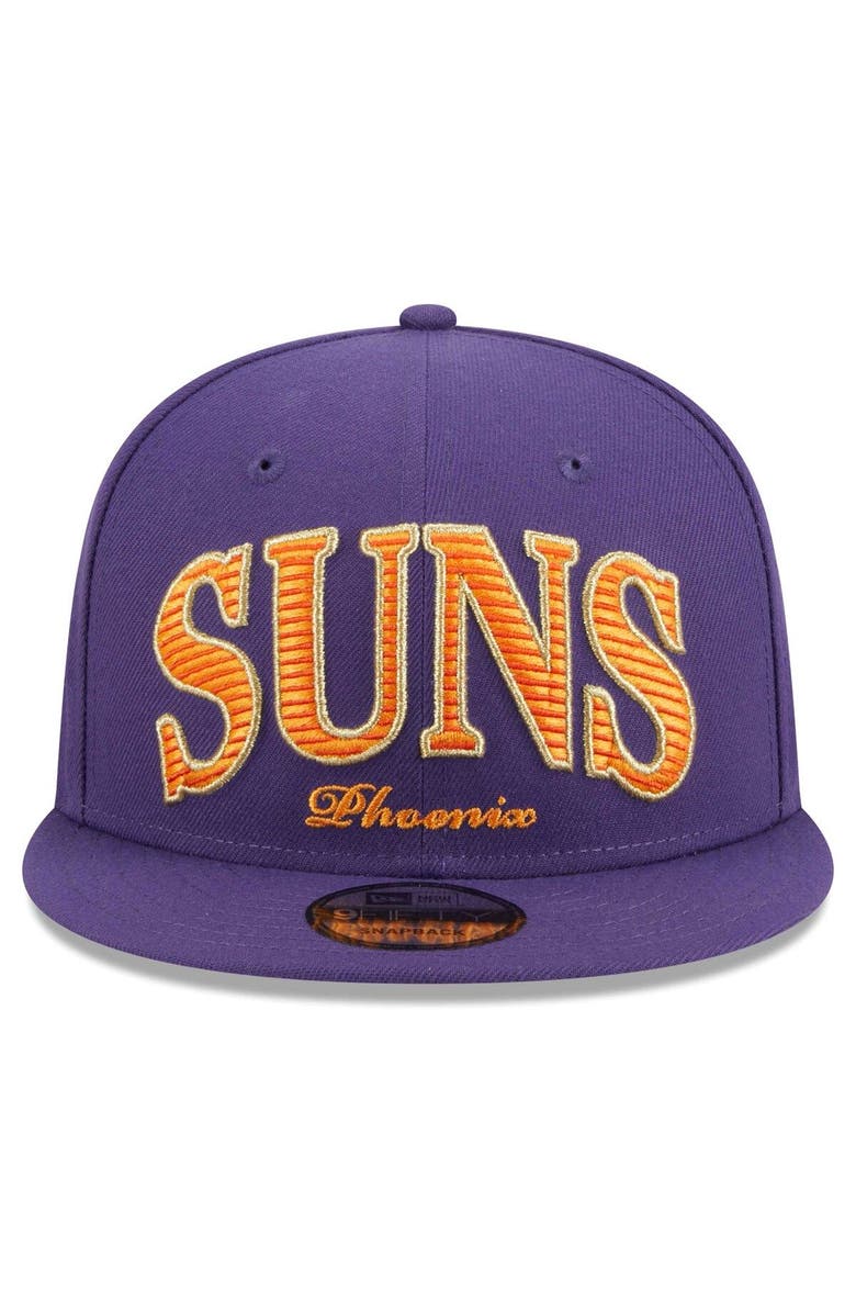 New Era Men's New Era Purple Phoenix Suns Golden Tall Text 9FIFTY Snapback Hat, Alternate, color, Purple