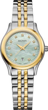 BALMAIN WATCHES Diamond Two-Tone Bracelet Watch, 28mm