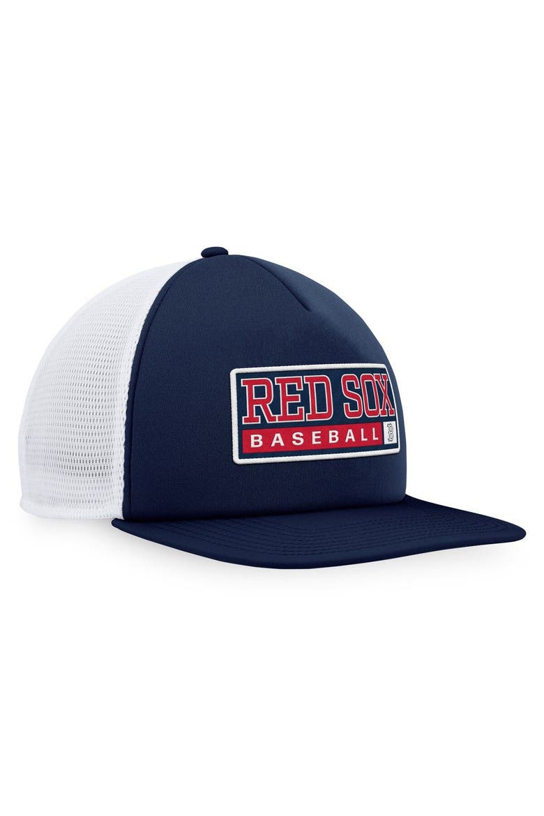 Men's Majestic Navy/White Boston Red Sox Foam Trucker Snapback Hat, Alternate, color, Navy