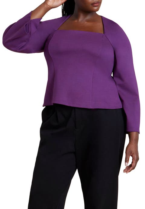 Square Neck Seam Detail Top (Plus Available)