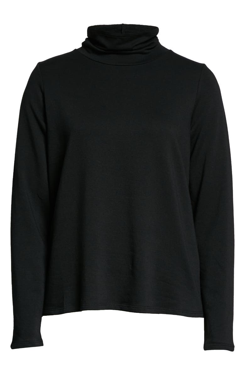 Eileen Fisher Scrunch Neck Fleece Sweater, Alternate, color,