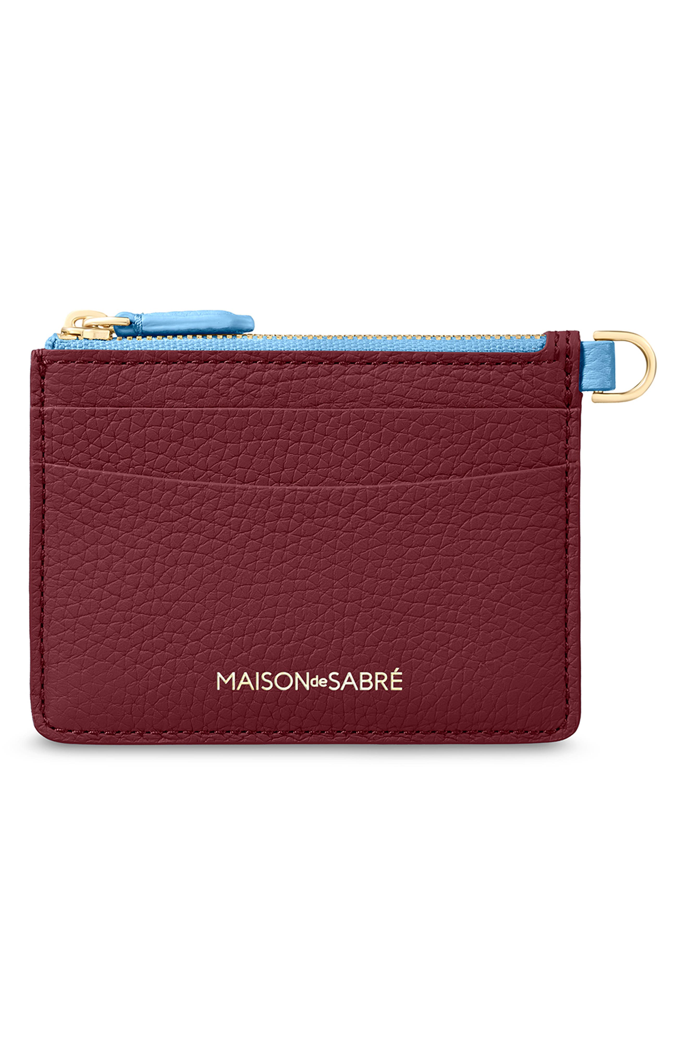 Maison De Sabre Maison De Sabré Leather Zipped Card Pouch In Red