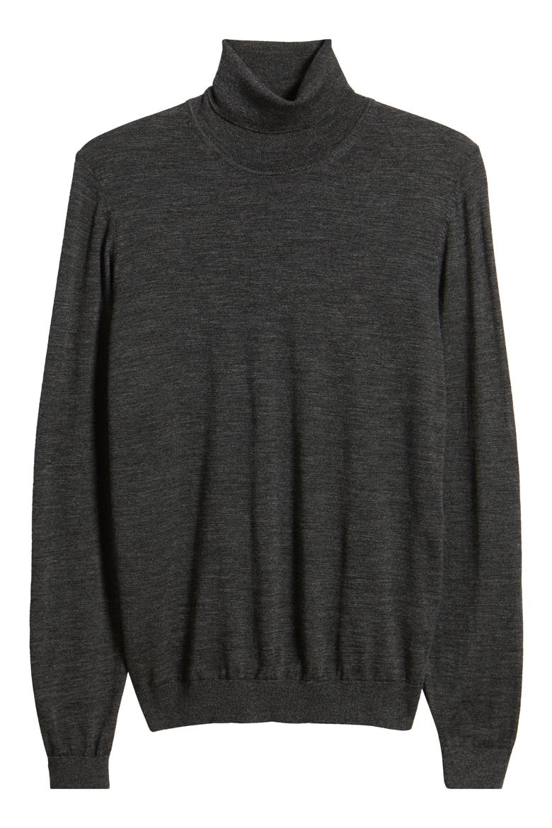 Musso Virgin Wool Turtleneck Sweater, Alternate, color, BLACK