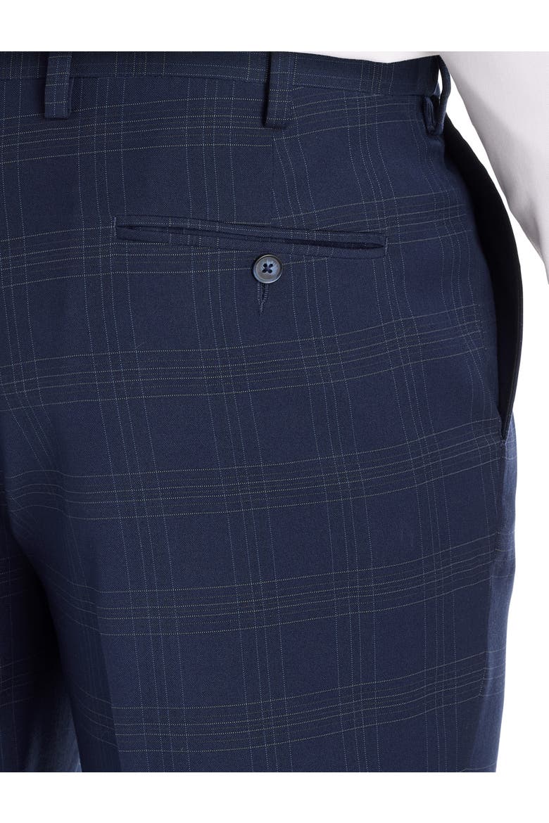 Big & Tall  Traditional Waist-Relaxer Plaid Dress Pants, Alternate, color, NAVY